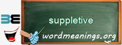 WordMeaning blackboard for suppletive